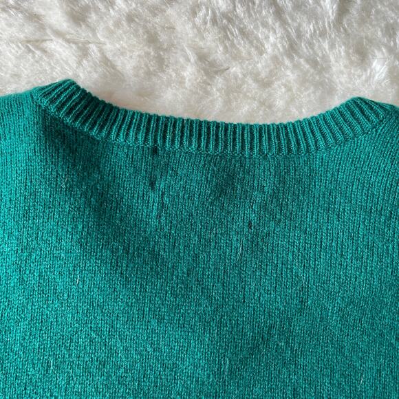 Polo Ralph Lauren | Green Lambswool V-Neck Oversized Sweater | Men's Size XL - Picture 8 of 10